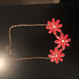 red orange flower necklace